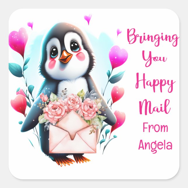 Bringing You Happy Mail Personalised Stickers (Front)