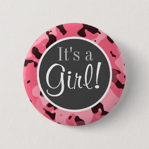Brink Pink Camo; Camouflage 6 Cm Round Badge