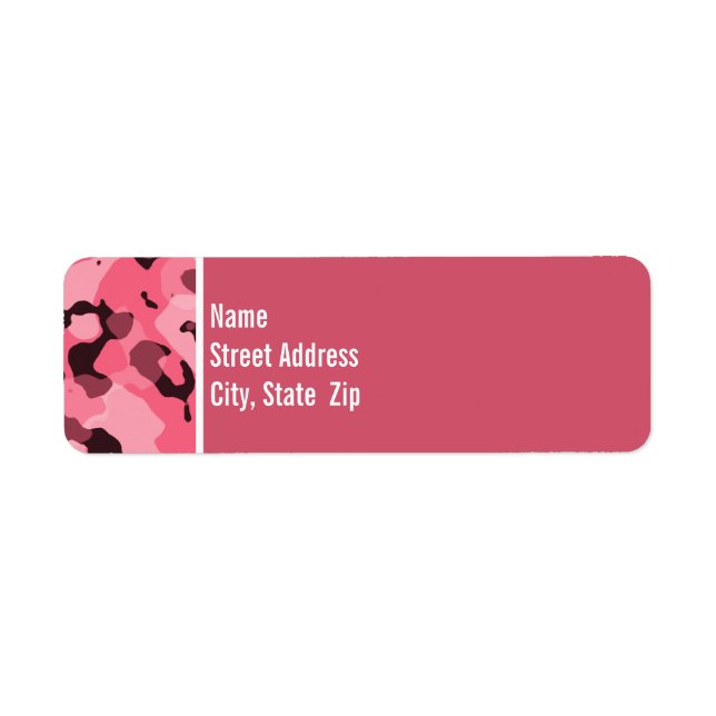 Brink Pink Camo; Personalised Return Address Label (Front)