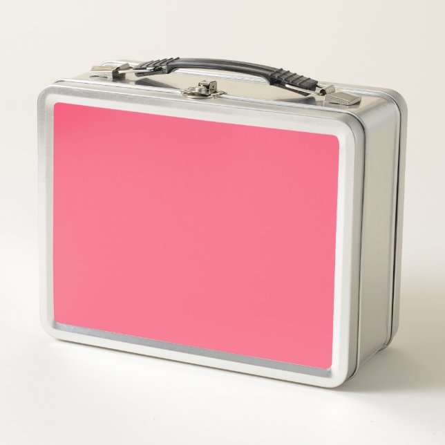 Brink pink  (solid colour)  metal lunch box (Front)