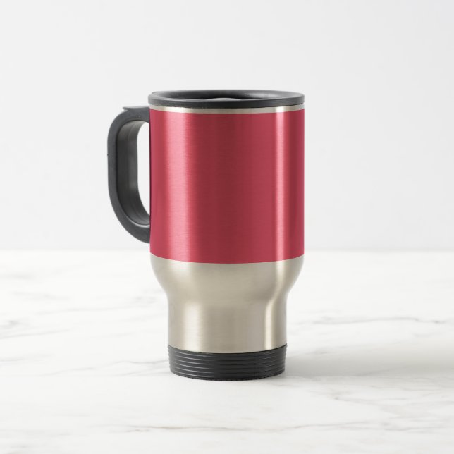 Brink pink  (solid colour)  travel mug (Front Left)