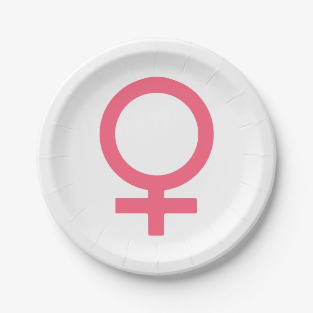 Brink Pink Venus Symbol Paper Plate (Front)