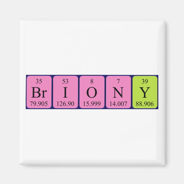 Briony periodic table name magnet (Front)