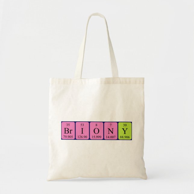 Briony periodic table name tote bag (Front)