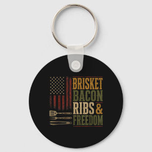 Bris Bacon Ribs Dom Grill Bbq Barbecue Meat Key Ring