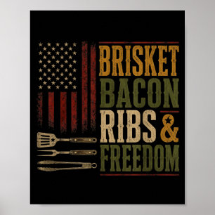 Bris Bacon Ribs Dom Grill Bbq Barbecue Meat Poster