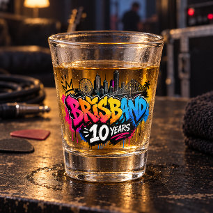 Brisbane 10 years shot glass