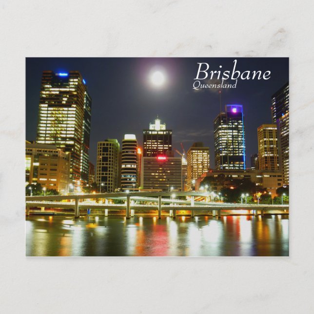 Brisbane at night postcard (Front)