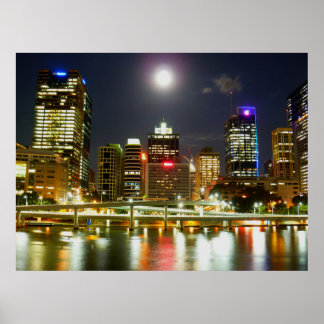 Brisbane at night poster