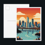 Brisbane Australia Art vintage travel illustration Postcard<br><div class="desc">Brisbane Australia Art vintage travel place illustration</div>