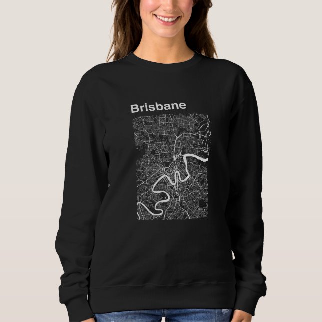 Brisbane Australia Classic City Map Graphic Sweatshirt (Front)