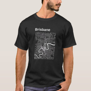 Brisbane Australia Classic City Map Graphic T-Shirt