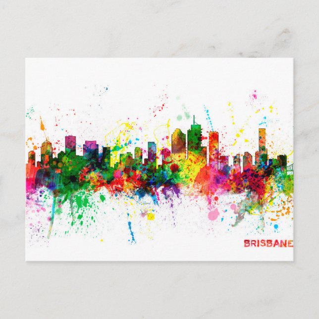 Brisbane Australia Skyline Postcard (Front)
