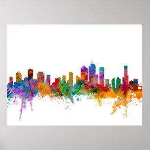 Brisbane Australia Skyline Poster