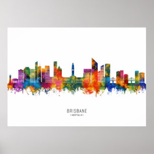 Brisbane Australia Skyline Poster