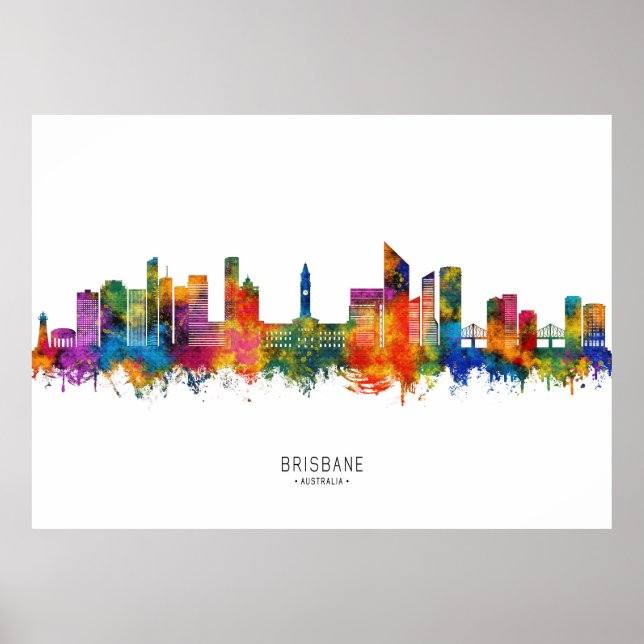 Brisbane Australia Skyline Poster (Front)