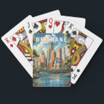Brisbane Australia Travel Art Vintage Playing Cards<br><div class="desc">Brisbane retro vector travel design. Brisbane,  the vibrant capital of Queensland,  Australia,  is a city that seamlessly blends urban energy with laid-back charm. Nestled on the banks of the Brisbane River,  it boasts a subtropical climate,  stunning natural beauty,  and a rich cultural tapestry.</div>