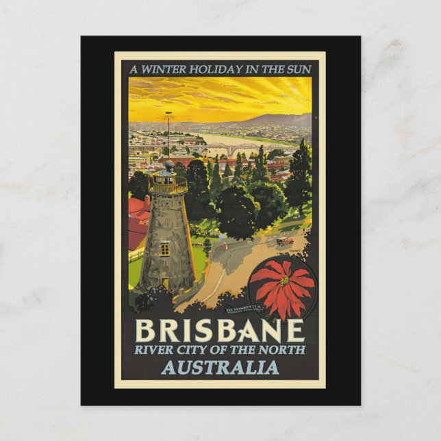 Brisbane, Australia travel poster Postcard (Front)