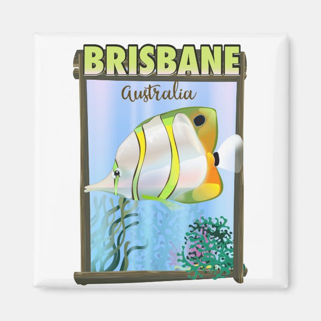 Brisbane Australia Tropical travel poster Magnet (Front)
