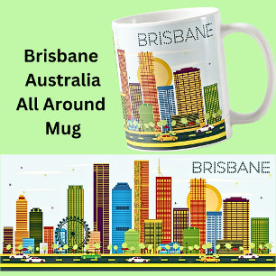 BRISBANE City Illustration Coffee Mug