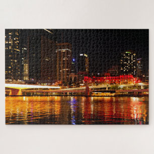 Brisbane city lights at night jigsaw puzzle