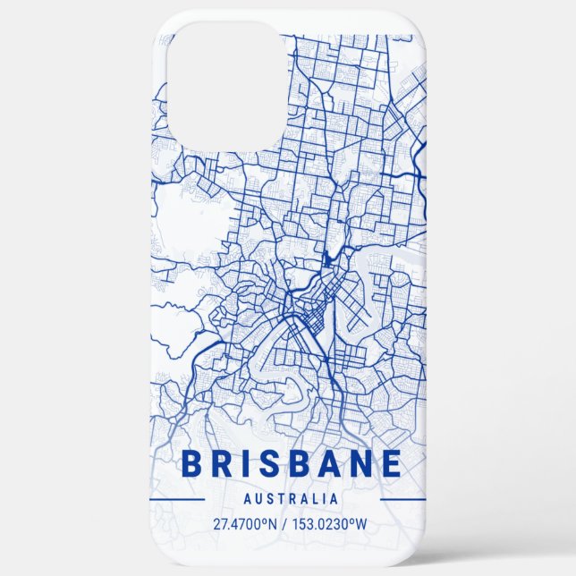 Brisbane City Map Blue Tint Case-Mate iPhone Case (Back)