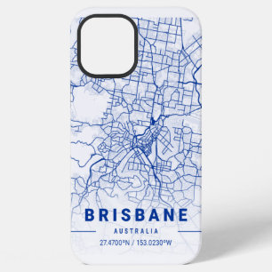 Brisbane City Map Blue Tint iPhone 12 Pro Max Case