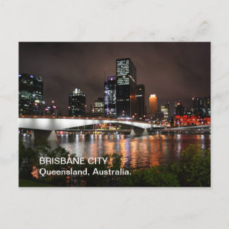 Brisbane River City at Night Postcard