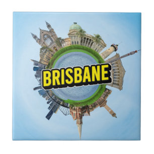 Brisbane tiny little planet landmark architecture ceramic tile