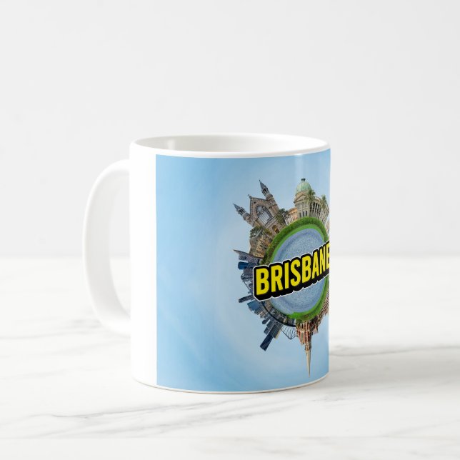 Brisbane tiny little planet landmark architecture  coffee mug (Front Left)