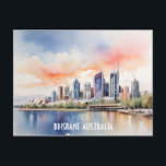 Brisbane watercolor art holiday postcard<br><div class="desc">Brisbane watercolor art</div>