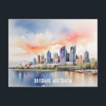 Brisbane watercolor art holiday postcard<br><div class="desc">Brisbane watercolor art</div>