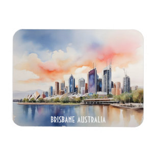 Brisbane watercolor art magnet