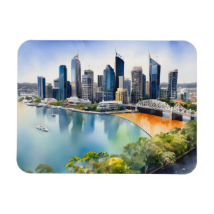 Brisbane watercolor art magnet
