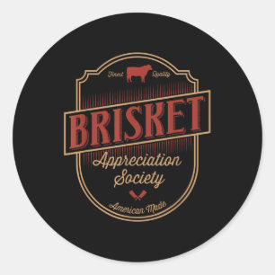 Brisket Appreciation Society Smoking Meat Vintage Classic Round Sticker