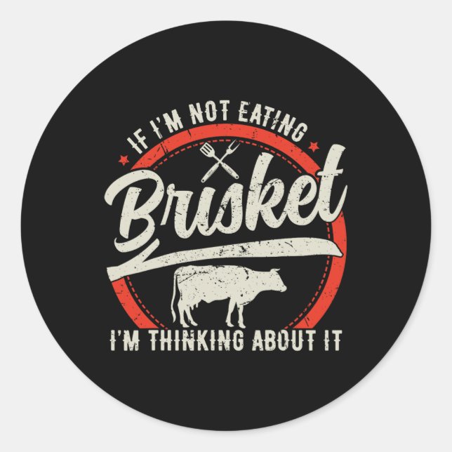 Brisket Beef Grilling Bbq Grill Master  Classic Round Sticker (Front)