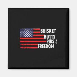 Brisket Butts Ribs And Freedom Bbq American Flag 2 Magnet