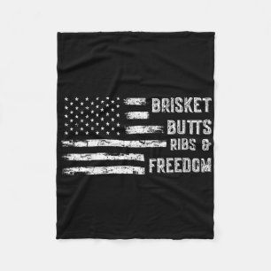 Brisket Butts Ribs And Freedom Bbq Fleece Blanket