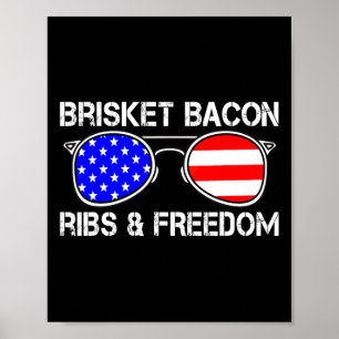 Brisket Bycon Ribs And Freedom Grill Bbq Meat Smok Poster