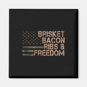 Brisket Con Ribs And Freedom Grill Bbq Funny Meat Magnet