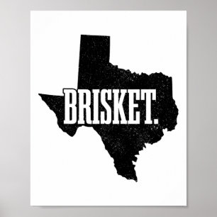 Brisket Texas Bbq State Map Pride Byrbecue Grill G Poster