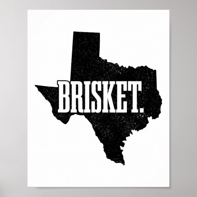 Brisket Texas Bbq State Map Pride Byrbecue Grill G Poster (Front)