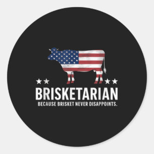 Brisketarian Brisket Bbq For Men Funny Men Barbecu Classic Round Sticker