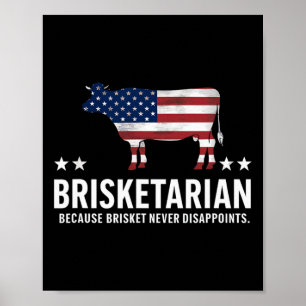 Brisketarian Brisket Bbq For Men Funny Men Byrbecu Poster