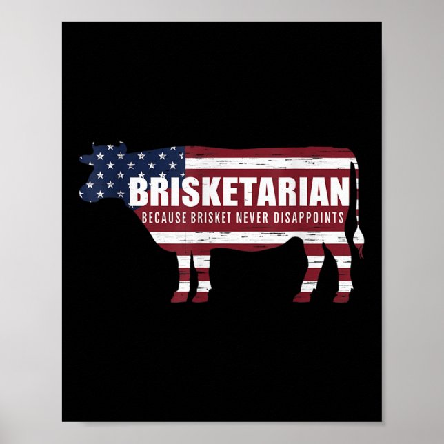 Brisketarian Brisket Bbq Humour Crude Barbecue  Poster (Front)