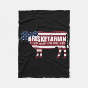 Brisketarian Brisket Bbq Humour Crude Byrbecue Fleece Blanket