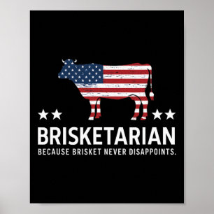 Brisketarian Brisket Bbq Meat Humour Bbq Men Poster