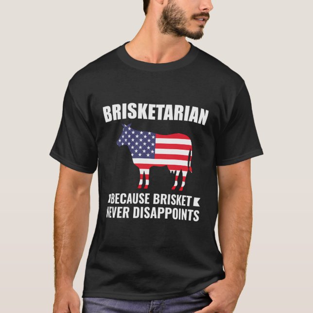 Brisketarian Funny Pitmaster Bbq Brisket Grilling T-Shirt (Front)