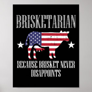Brisketarian Us Flag Brisket Bbq Byrbecue 4th July Poster