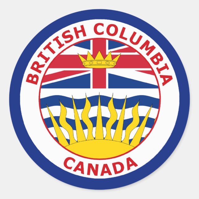 BRISTISH COLUMBIA, CANADA CLASSIC ROUND STICKER (Front)